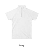 Carter Ribbed Half-Zip Short Sleeve Tee
