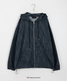 [unisex] Whatto Two Way Denim Over Hood Zip-up