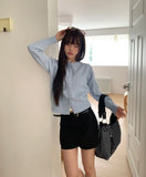 Burm Big Bean Button Round Neck Long Sleeve Knit Cardigan