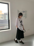 Sinmis Banding Incised Cotton Bermuda Pants