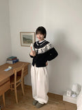 Chihine banding knit wide pants