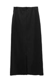 Striped knot long skirt