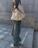 Naf washed denim wide pants