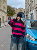 Font Stripe Cable Knit