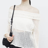 Vininto net off-shoulder knitwear