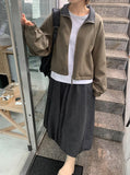 Dolance Suede Balloon Long Skirt