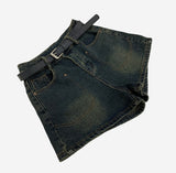 Belt Retro Patch Shorts