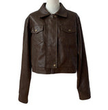 Crop Stiff Leather Jacket