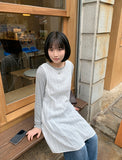 [BAONHAUS] [BASIC-ON] Zenas Basic Ribbed Round Long Sleeve Tee