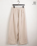 Shuggy Side Incision Pile Crop Two-Way Banding Long Wide Jogger Pants