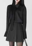 Cuff silky blouse