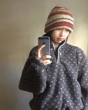 Tana Dot Fluffy Half Snap Button Fleece