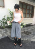 [BELT SET] STRIPE BERMUDA SLACKS