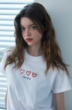 Caroline Chain Embroidered Crop Short Sleeve Tee