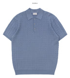 Cable collar short sleeve knit