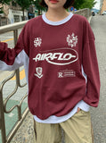 Juve Sporty Color Matching Printed Over Sweatshirt