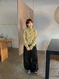 [Unisex] Kamna Carpenter Check Cotton Banding Wide Pants