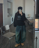 Kenta rivet pintuck balloon denim pants