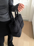 Durcan Waffle Padded Quilted Square Big Shoulder Bag
