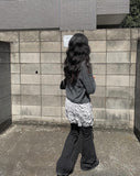 Longdi Bootcut Black Blue Washing Denim Pants