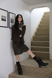 Check Vintage Ruffle Scarf
