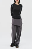 (W) Pin Wrap Skirt Pants