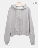 Ena Double Point Button Two-Way Hood Zip-Up