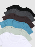 Slim Deep Round Short Sleeve