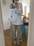Soluna Parachute String Shirring Wide Banding Pants