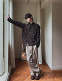 Polish pintuck wide slacks