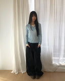 Duric Button Henley Neck Tencel Long Sleeve T-shirt