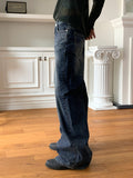 Delray Back Slit Wide Denim Pants