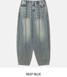 Fit String Banded Balloon Denim Pants