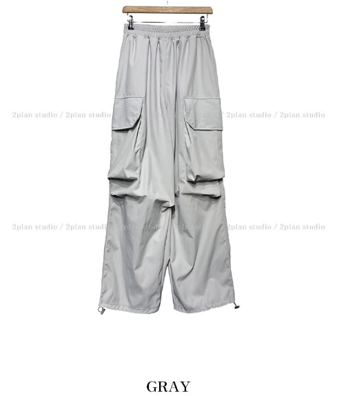 【2plan】Seukun herringbone nylon pants 