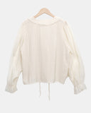 Leuken Pintuck Frill Blouse