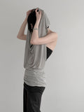 Desert Cowl Neck Hooded Drape Top