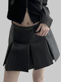 Chadel leather pleats mini skirt