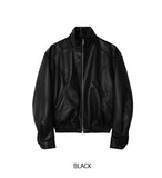 Paod crop cut leather jacket