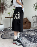 Linen graphic bermuda pants