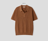 Late Linen Open Collar Knit