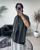 Hollyden seersucker check short sleeve shirt
