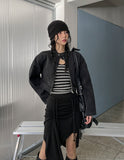 Denim Pad Crop Rider Jacket