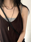 Kayu Vintage Gemstone Leather Necklace