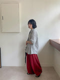 Jeans Pintuck Banding Balloon Wide Pants