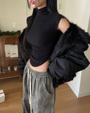 Modin high-neck fur jumper