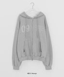 [Unisex] Pemmo Brushed Printing Two-Way Over Hood Zip-Up