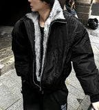 Shaggle Deep Black Winter Jumper + White Silver Black Fur