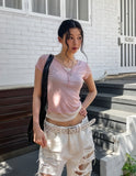 See-through layered button cap sleeve short sleeve