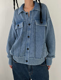 STONE WASHING OVER CARDIGAN