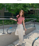 High Quality Layered Plain Slim Short Sleeve T-shirt